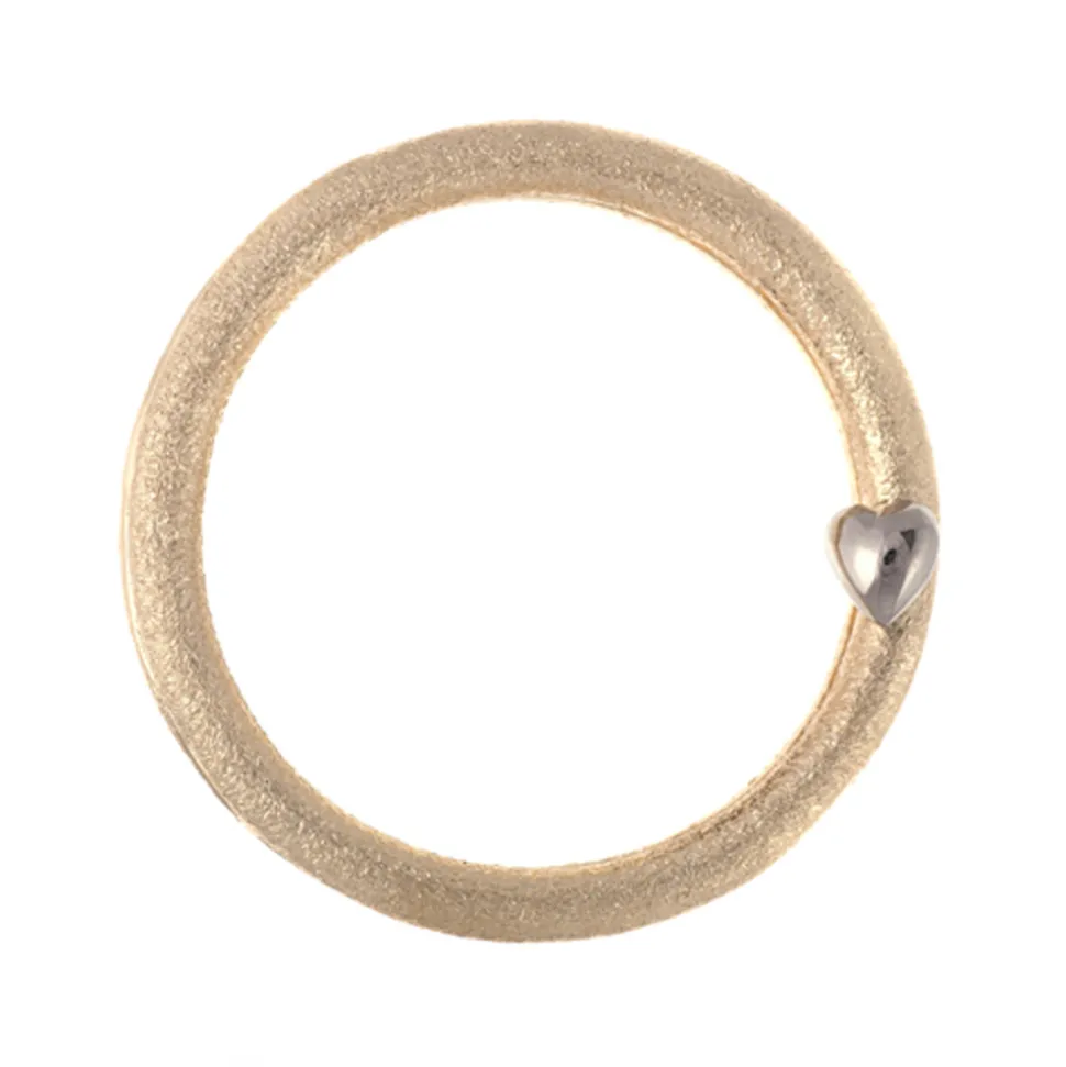 Van Bergen- Silver Heart-Smykkelås i gult gull og hjerte i hvitt gull- Diameter 32 mm