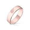 Wedding by Frisenberg – Giftering i rosegull – 6 mm bred – med matt felt laget som en halvdel av et hjerte