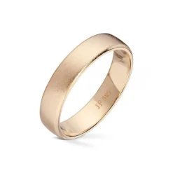 Wedding by Frisenberg – Giftering i gult gull – 5 mm bred-Børstet overflate