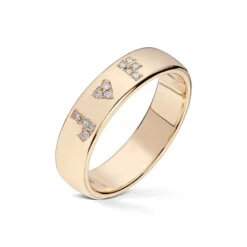 Wedding by Frisenberg – Giftering i gult gull – 5 mm bred – 0,12 ct TW/SI