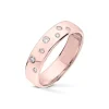 Wedding by Frisenberg – Giftering i rosegull – 5 mm bred – «Stjernedryss» Totalt 0,11 ct TW/SI